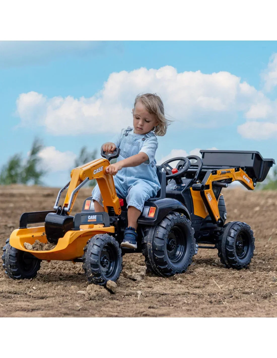 Traktor Falk CE z ruchomymi dźwigniami ładowarki i koparki - zabawki-dla-dziewczynki