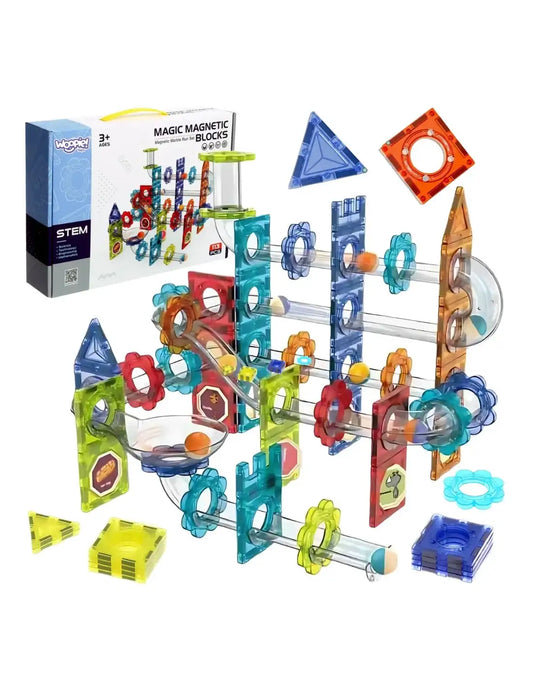WOOPIE kulodrom 113 el. klocki magnetyczne 3D tor kulkowy