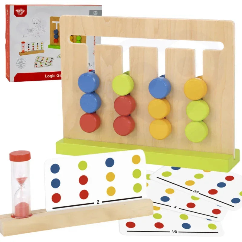 TOOKY TOY Gra Logiczna Układanka na Czas Kolory 30 Wzorów 18 el. - zabawki-dla-dziewczynki