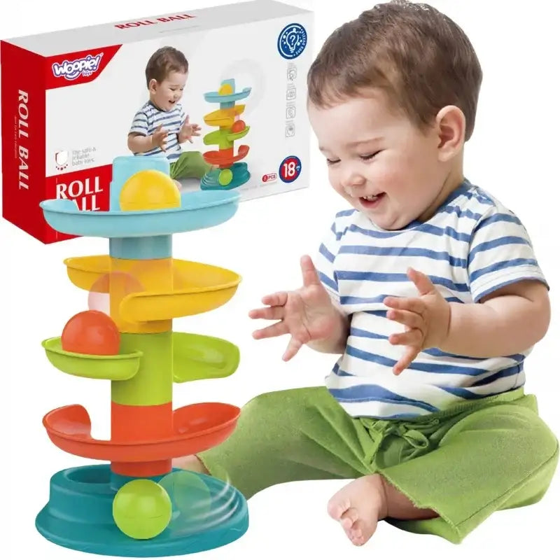 Zabawka edukacyjna WOOPIE BABY kulodrom z trzema kulkami - zabawki-dla-dziewczynki