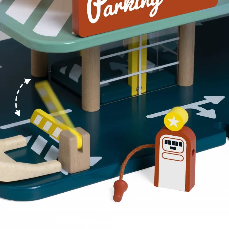 CLASSIC WORLD Wielopoziomowy Parking Auta Helikopter Dystybutor Myjnia + Akc. - zabawki-dla-dziewczynki