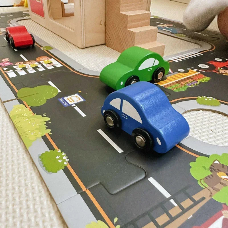 Droga autostrada WOOPIE GREEN 21 elementów do zabawy edukacyjnej - zabawki-dla-dziewczynki