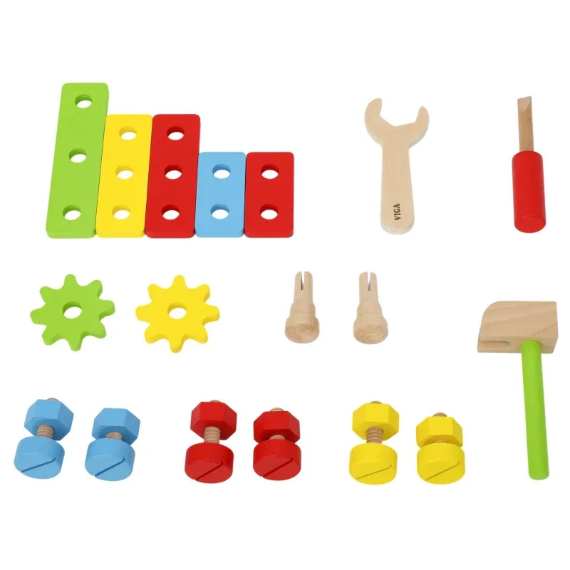 Viga Skrzynka Na Narzędzia Zestaw Drewniany - zabawki-dla-dziewczynki