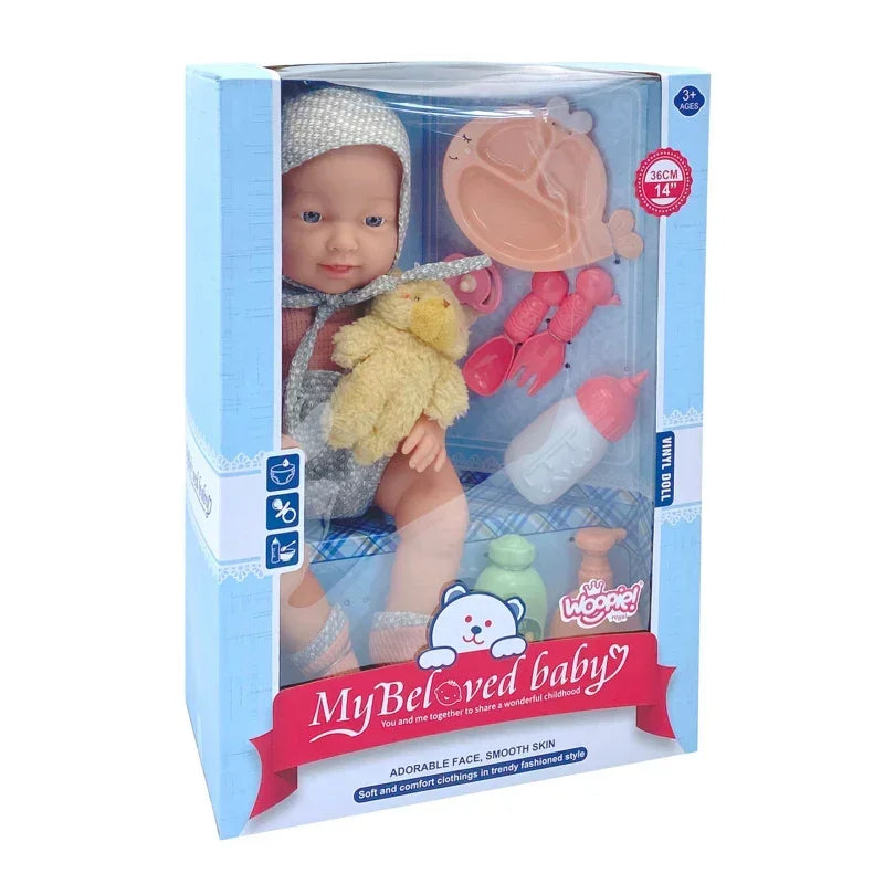 Lalka Bobas 36 cm w Ubranku z Misiem - zabawki-dla-dziewczynki