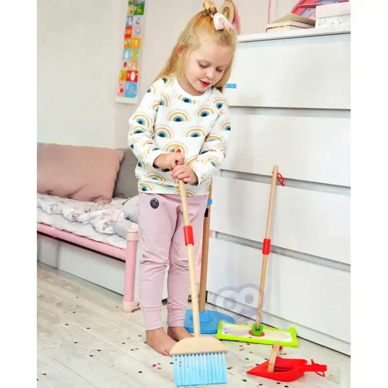 Drewniana zabawka TOOKY TOY zestaw sprzątania dla dzieci - zabawki-dla-dziewczynki