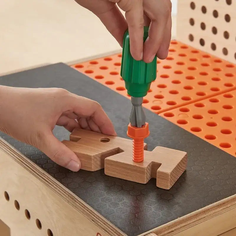 MASTERKIDZ Drewniany Warsztat Montessori STEM z Narzędziami - zabawki-dla-dziewczynki