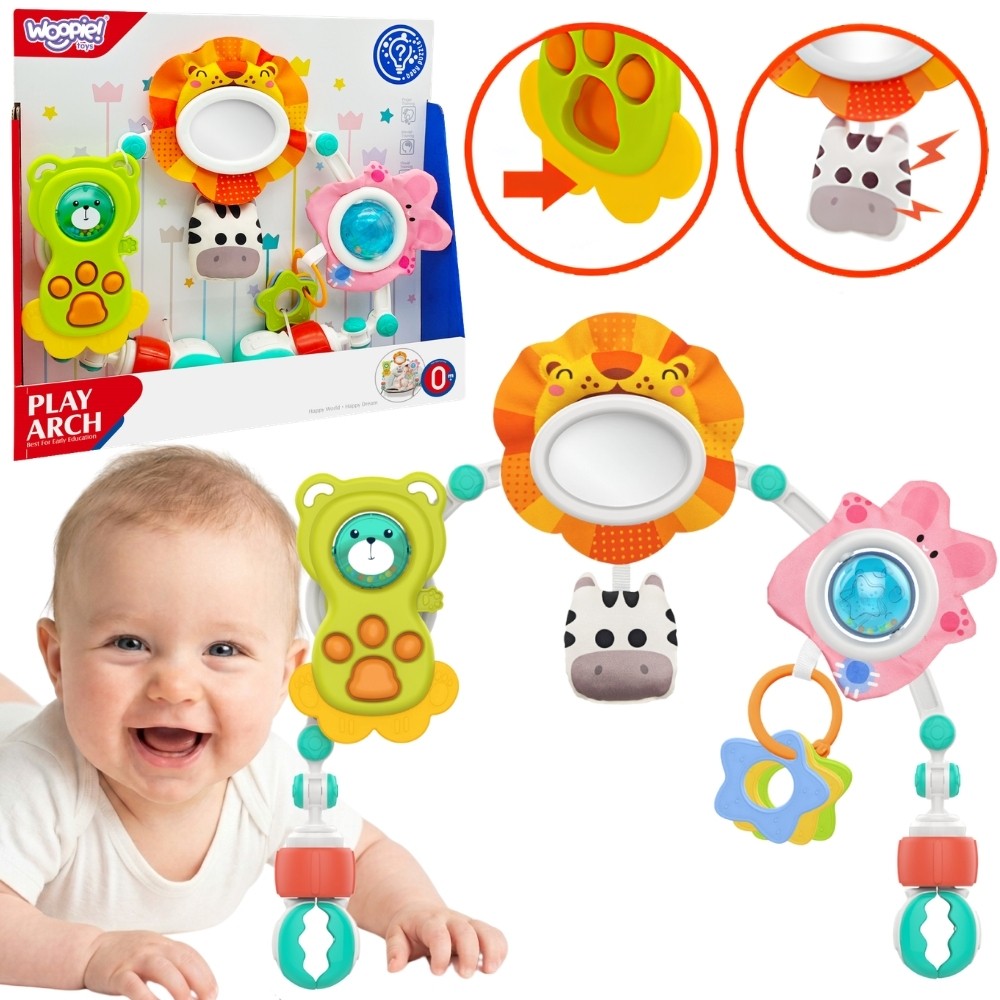 1-WOOPIE BABY Łuk Sensoryczny Do Łóżeczka I Wózka Zwierzęta Lew Niedźwiedź-1