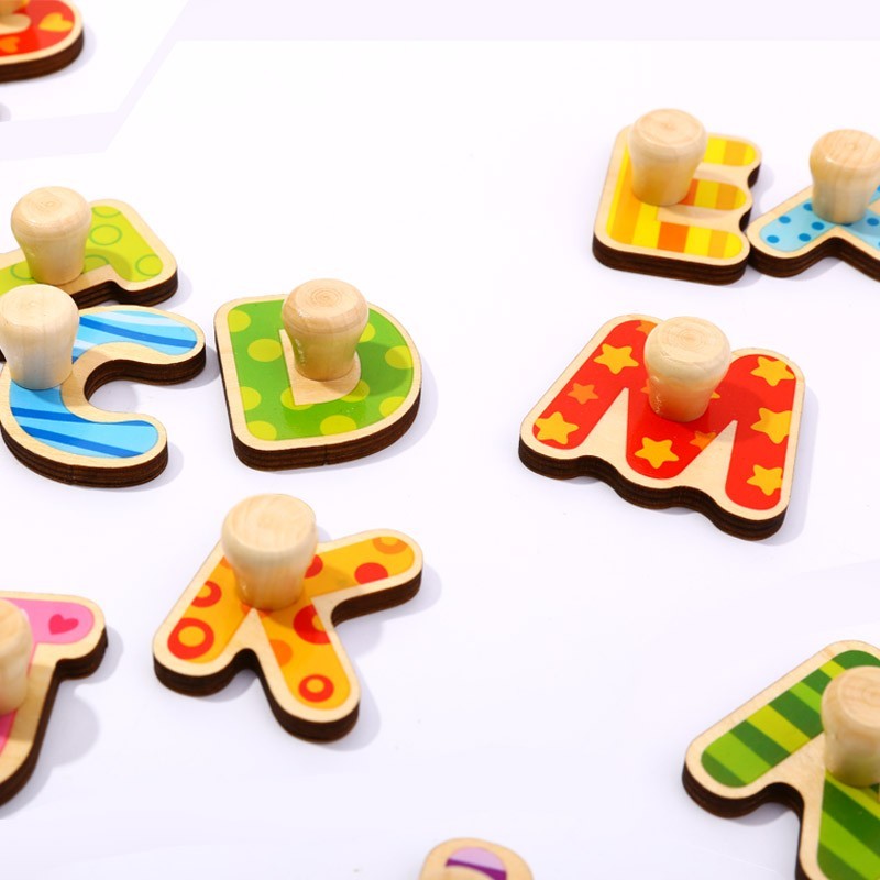 6-TOOKY TOY Puzzle Układanka Montessori z Pinezkami Alfabet-6