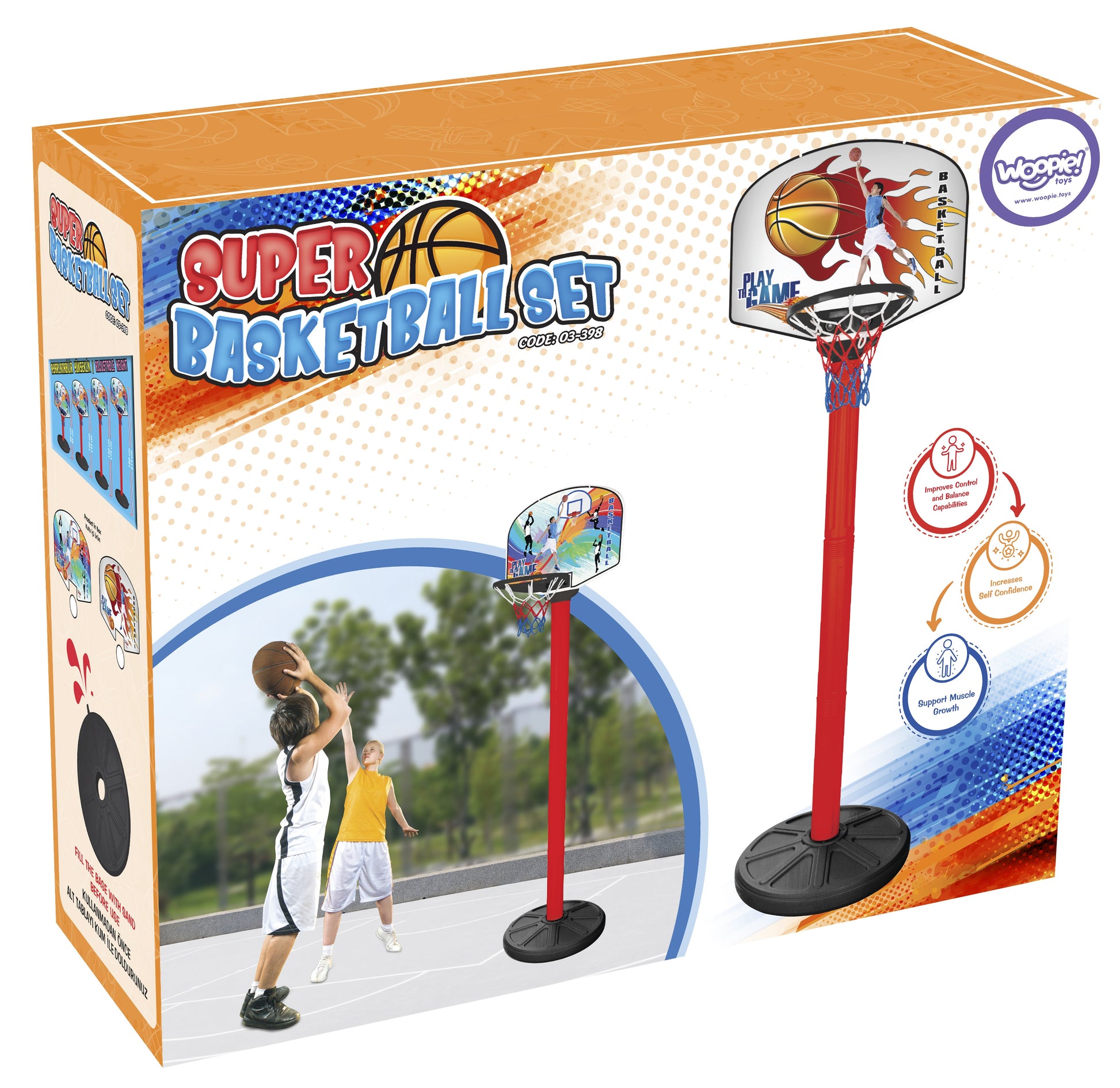 4-WOOPIE Zestaw Koszykówka 215 cm + Piłka-4
