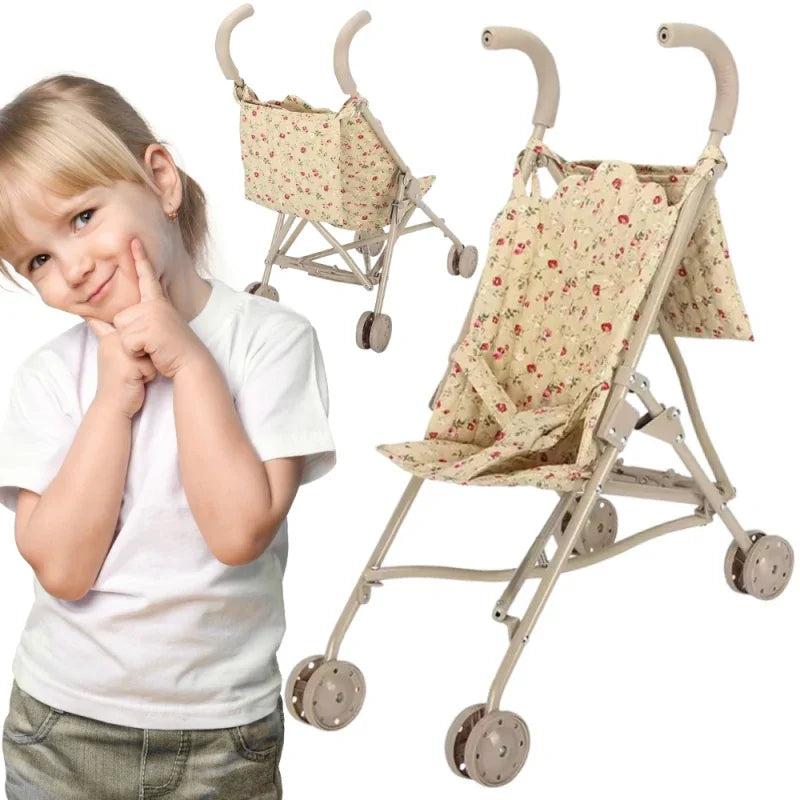 WOOPIE ROYAL Wózek Spacerówka Dla Lalek w Kwiatki - zabawki-dla-dziewczynki