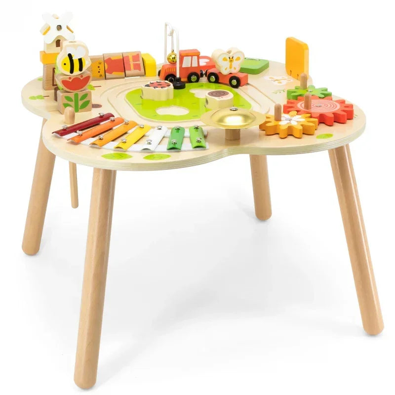 VIGA PolarB drewniany stolik Montessori sensoryka  - zabawki-dla-dziewczynki