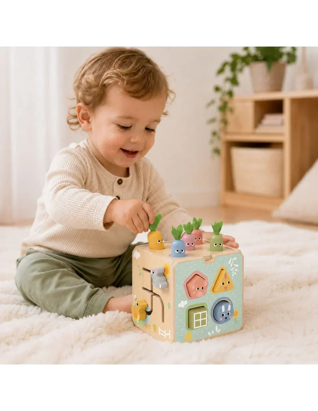 Kostka aktywności TOOKY TOY 5w1 – edukacyjna zabawka drewniana