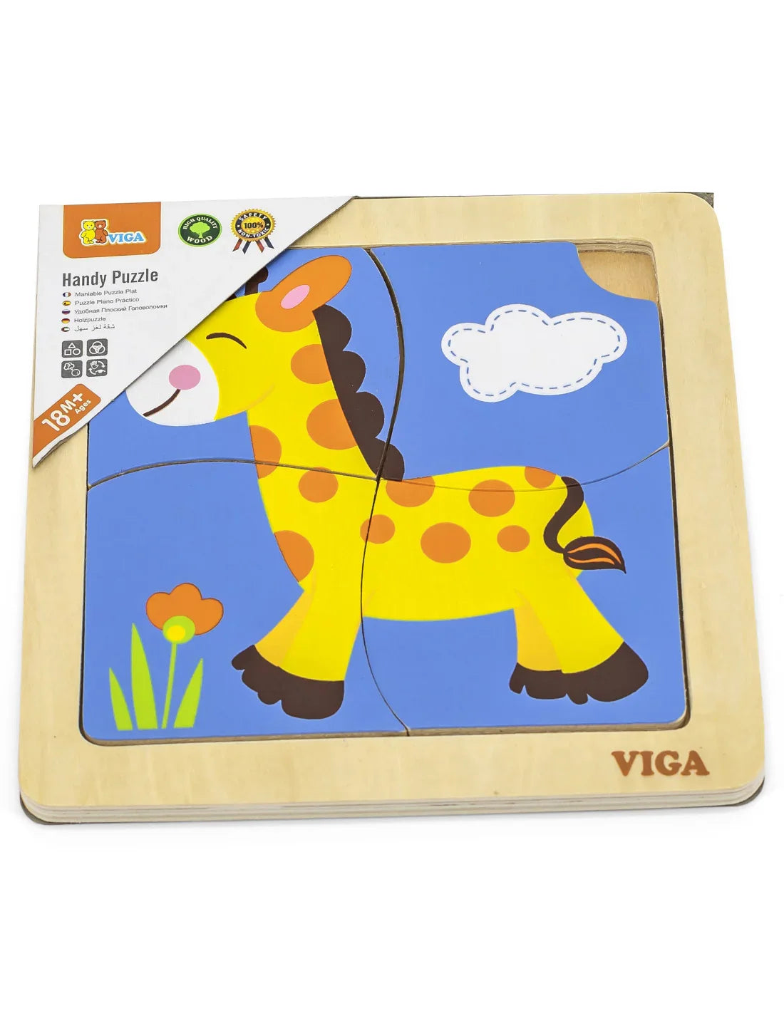 5-VIGA Poręczne Drewniane Puzzle Żyrafa-5