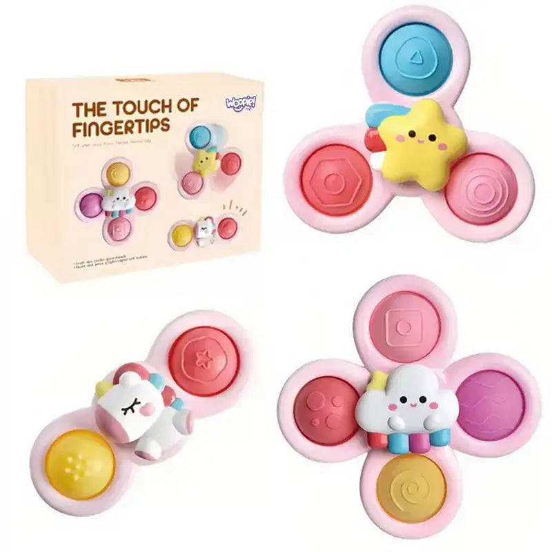 WOOPIE BABY Kosmiczny Spinner Pop-it Różowy 3 szt - zabawki-dla-dziewczynki