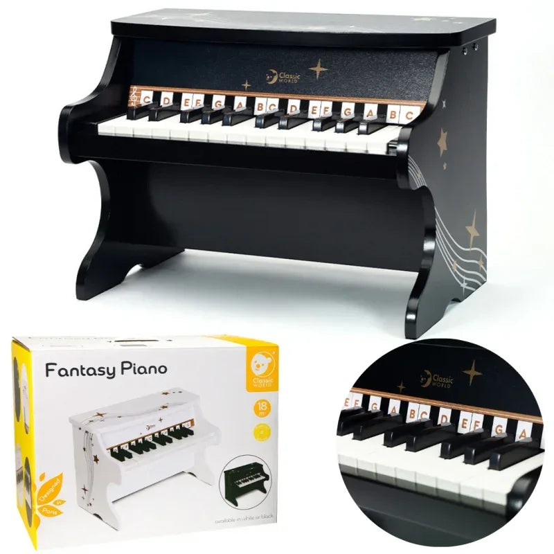 CLASSIC WORLD Pianino Czarne drewniane dla dzieci - zabawki-dla-dziewczynki