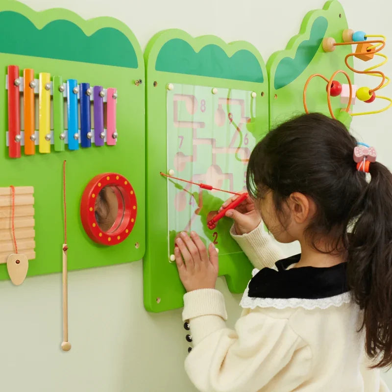 VIGA Tablica Sensoryczna Manipulacyjna Krokodyl Certyfikat FSC Montessori - zabawki-dla-dziewczynki