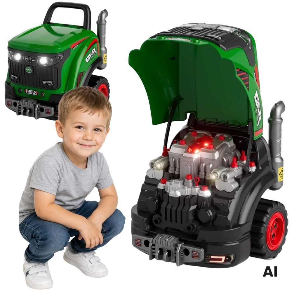 1-WOOPIE Interaktywny Warsztat Mechaniczny Traktor z Licznymi Akcesoriami 60 el.-1