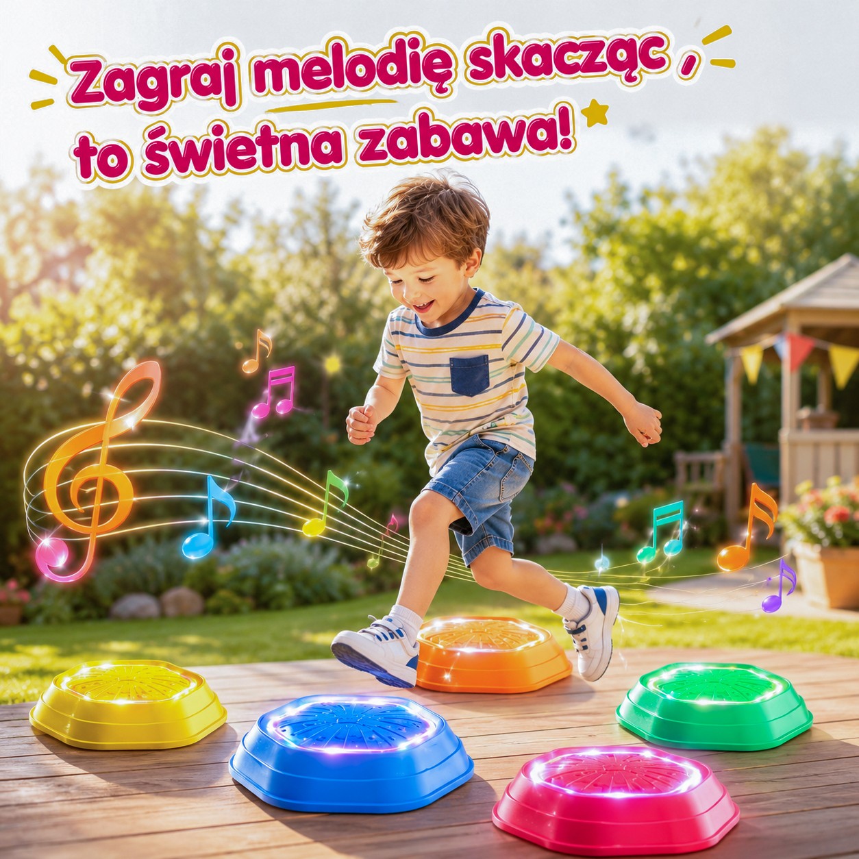 3-WOOPIE Kamienie Równoważne Interaktywne z Dźwiękiem i Światłem 5 el.-3