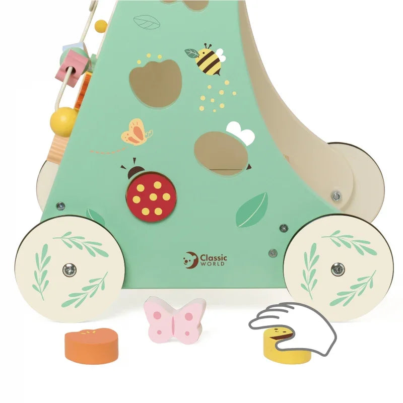 Classic World Drewniany Pchacz Multifunkcyjny 8w1 "Leśny Chodzik" - zabawki-dla-dziewczynki