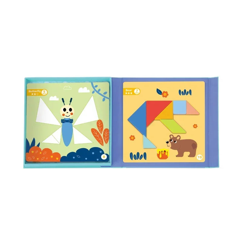 Układanka Tangram TOOKY TOY 18 el edukacja przez zabawę TOOKY TOY Tangram układanka edukacyjna - zabawki-dla-dziewczynki