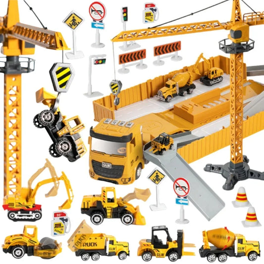 WOOPIE Samochód Ciężarowy 6w1 Zestaw Budowy Dźwig Resoraki Akcesoria - zabawki-dla-dziewczynki