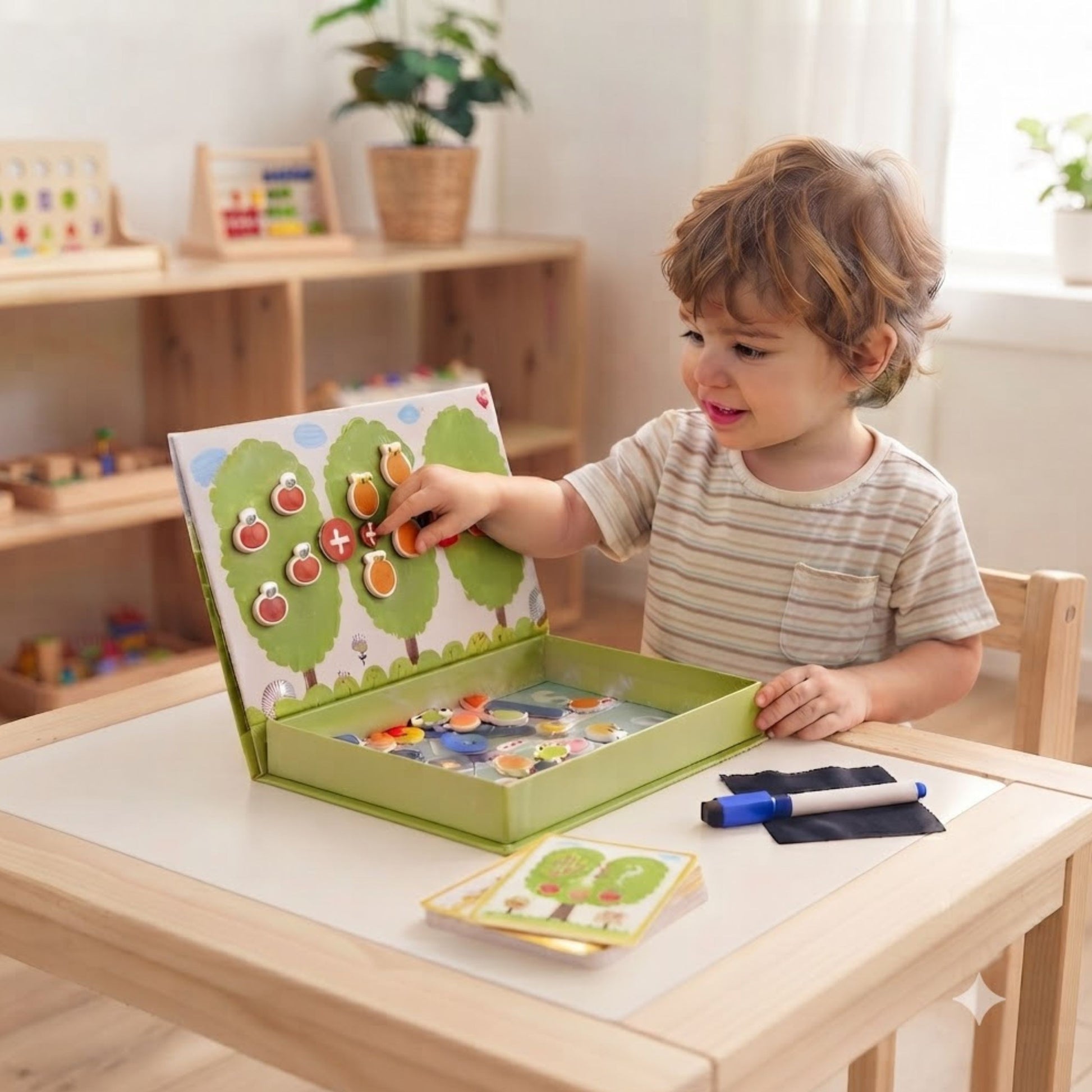 2-TOOKY TOY Drewniana Gra Magnetyczna Układanka Montessori dla Dzieci-2