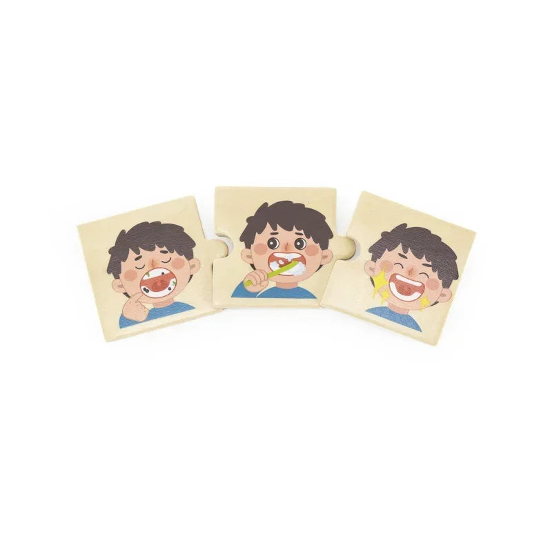 VIGA puzzle Montessori dopasuj czynności dzieci - zabawki-dla-dziewczynki