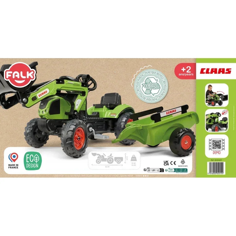 Falk Traktor Claas z przyczepą i łyżką do aktywnej zabawy na dworze - zabawki-dla-dziewczynki