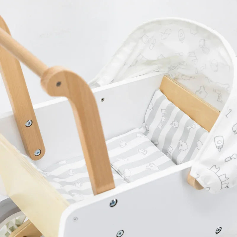 VIGA Drewniany Wózek dla Lalek z Gondolą - zabawki-dla-dziewczynki