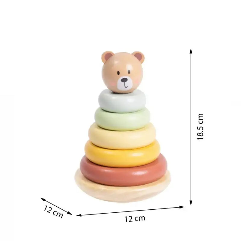 TOOKY TOY Drewniana Układanka Kolorowy Stacker kreatywna zabawa - zabawki-dla-dziewczynki