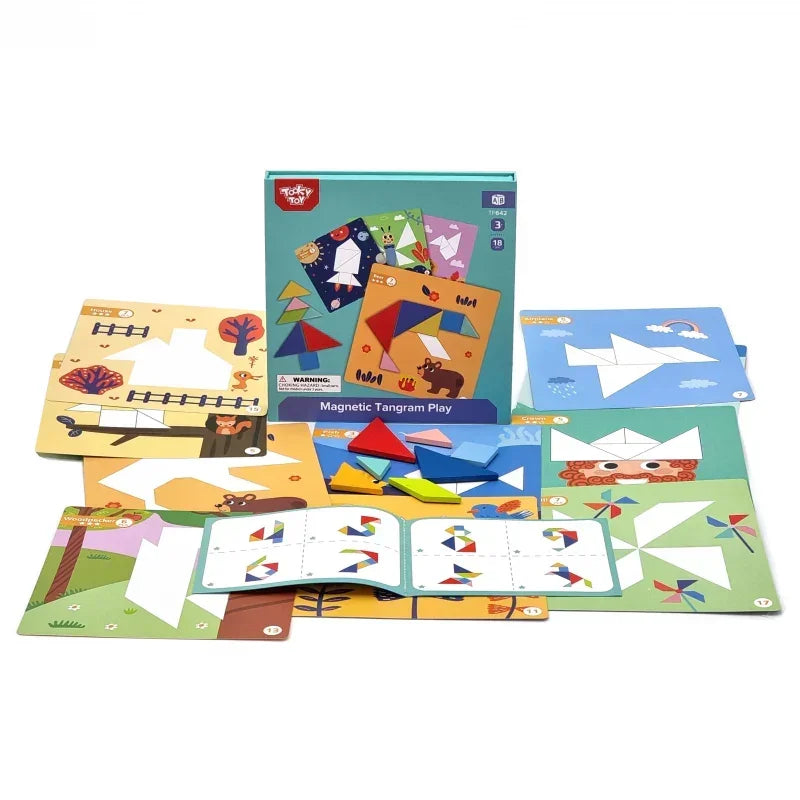 Tangram edukacyjny TOOKY TOY logiczna układanka dla dzieci TOOKY TOY Tangram układanka edukacyjna - zabawki-dla-dziewczynki