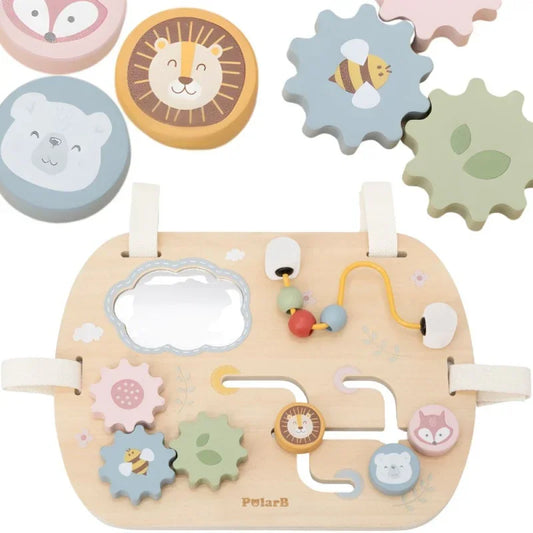 VIGA Drewniana Tablica Manipulacyjna Wielofunkcyjna - zabawki-dla-dziewczynki