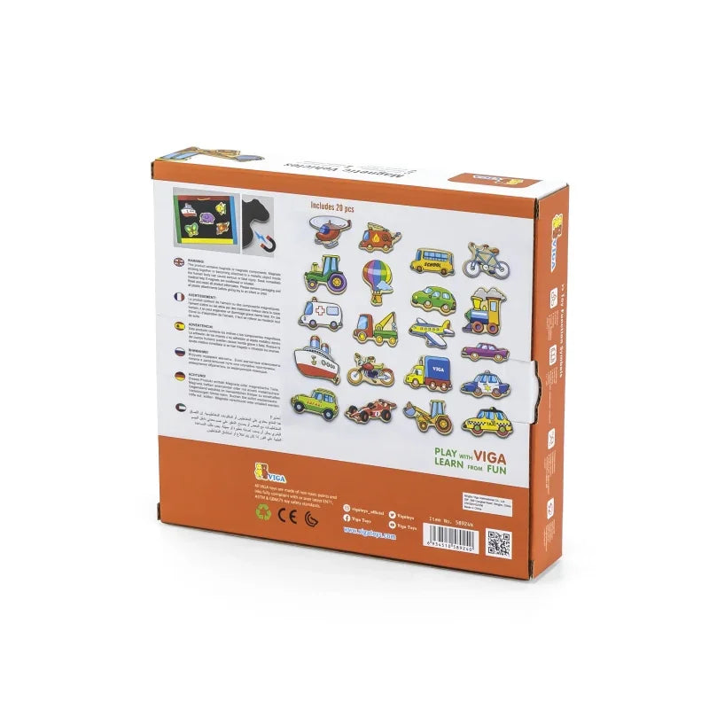 VIGA Drewniane magnesy pojazdy zestaw - zabawki-dla-dziewczynki