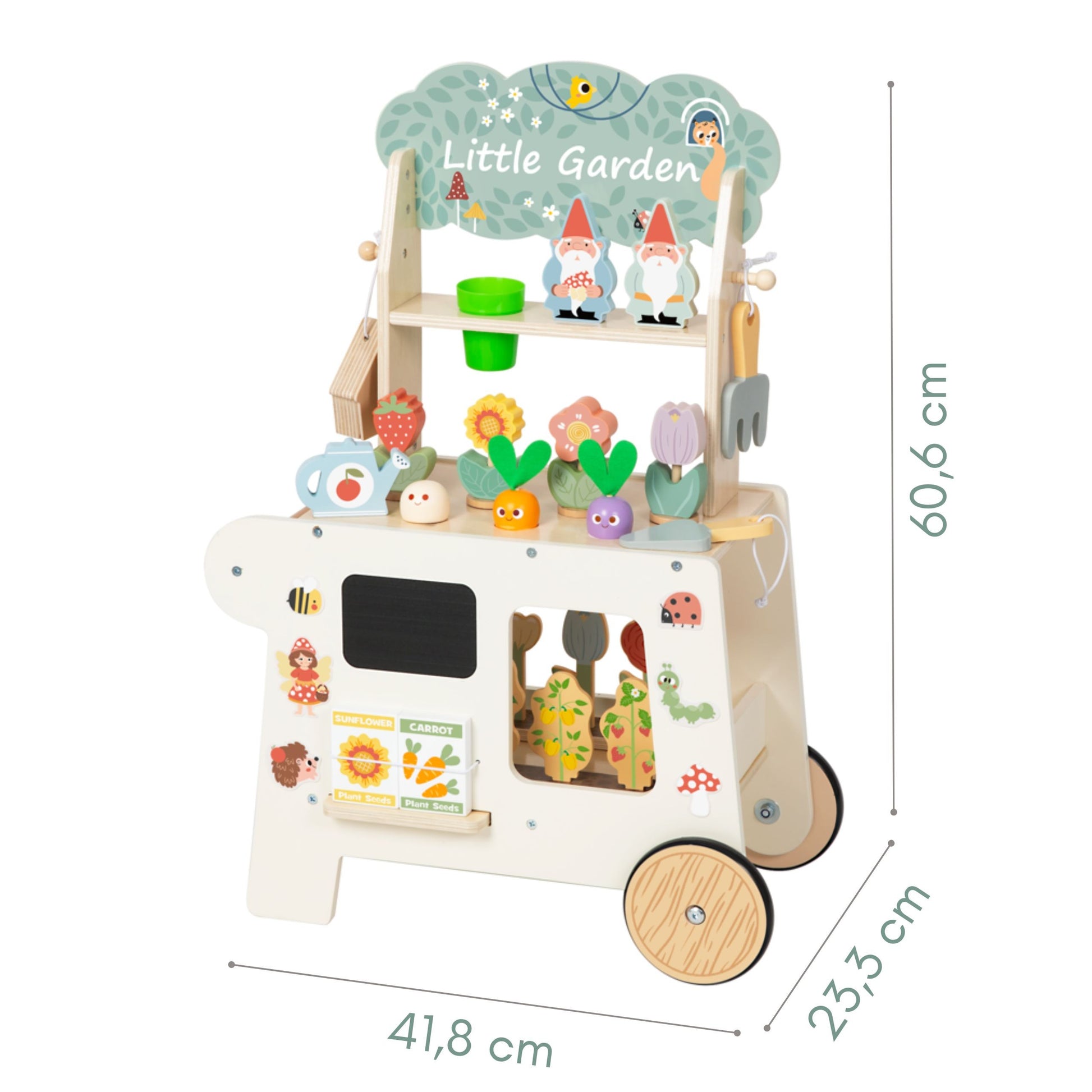 6-TOOKY TOY Wózek Ogrodowy Sklepik Drewniany Montessori 57el-6