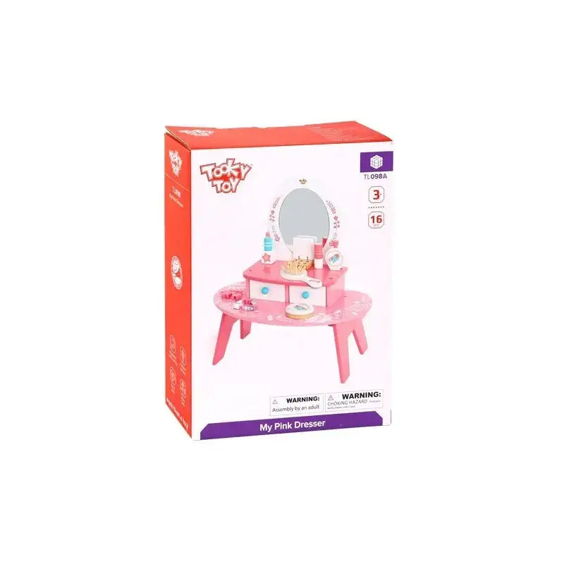 Zabawka TOOKY TOY Różowa Toaletka Drewniana- zabawki-dla-dziewczynki