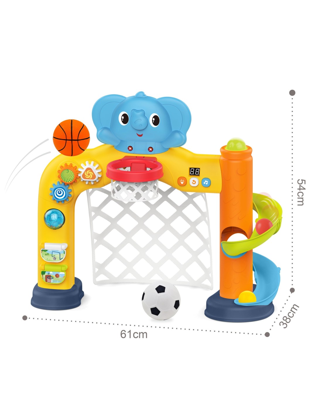 4-WOOPIE BABY Interaktywne Centrum Sportowe 2w1: Bramka i Kosz ze Słonikiem-4