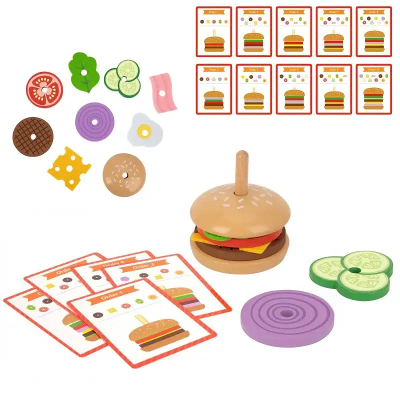 WOOPIE GREEN drewniany burger zabawka Montessori - zabawki-dla-dziewczynki