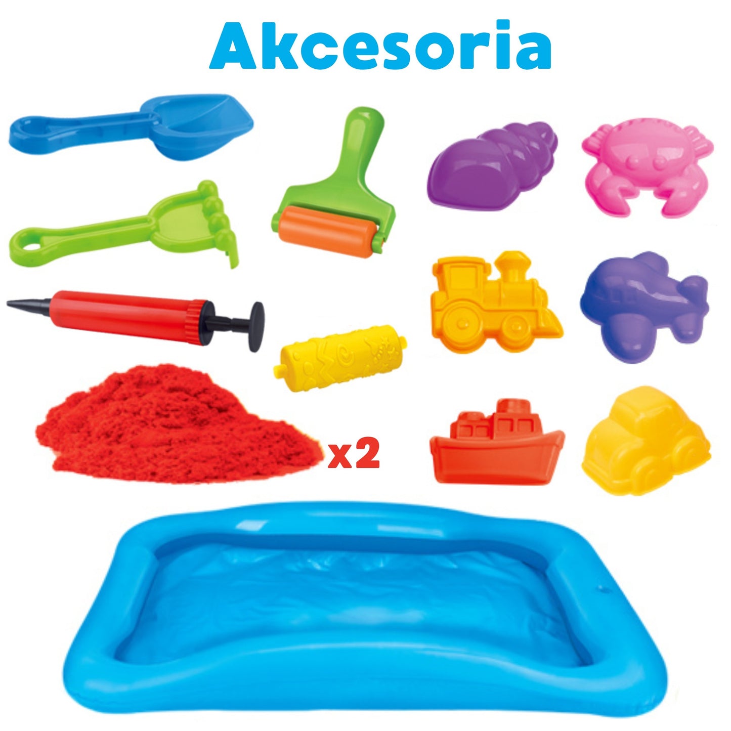 3-WOOPIE Magiczny Piasek Kinetyczny Zestaw Basen Foremki 3+-3