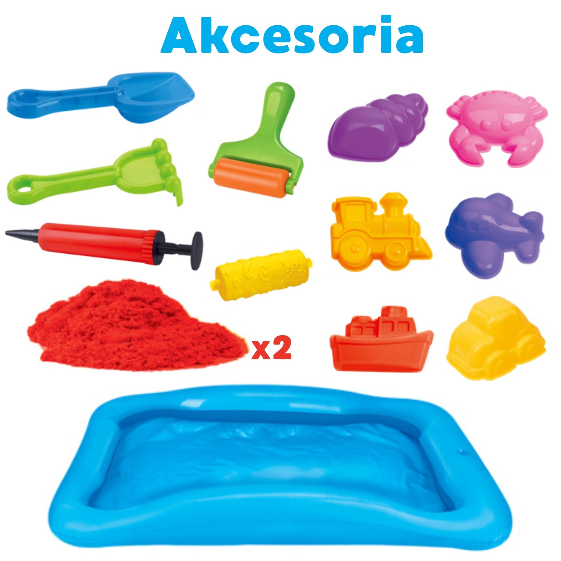 3-WOOPIE Magiczny Piasek Kinetyczny Zestaw Basen Foremki 3+-3