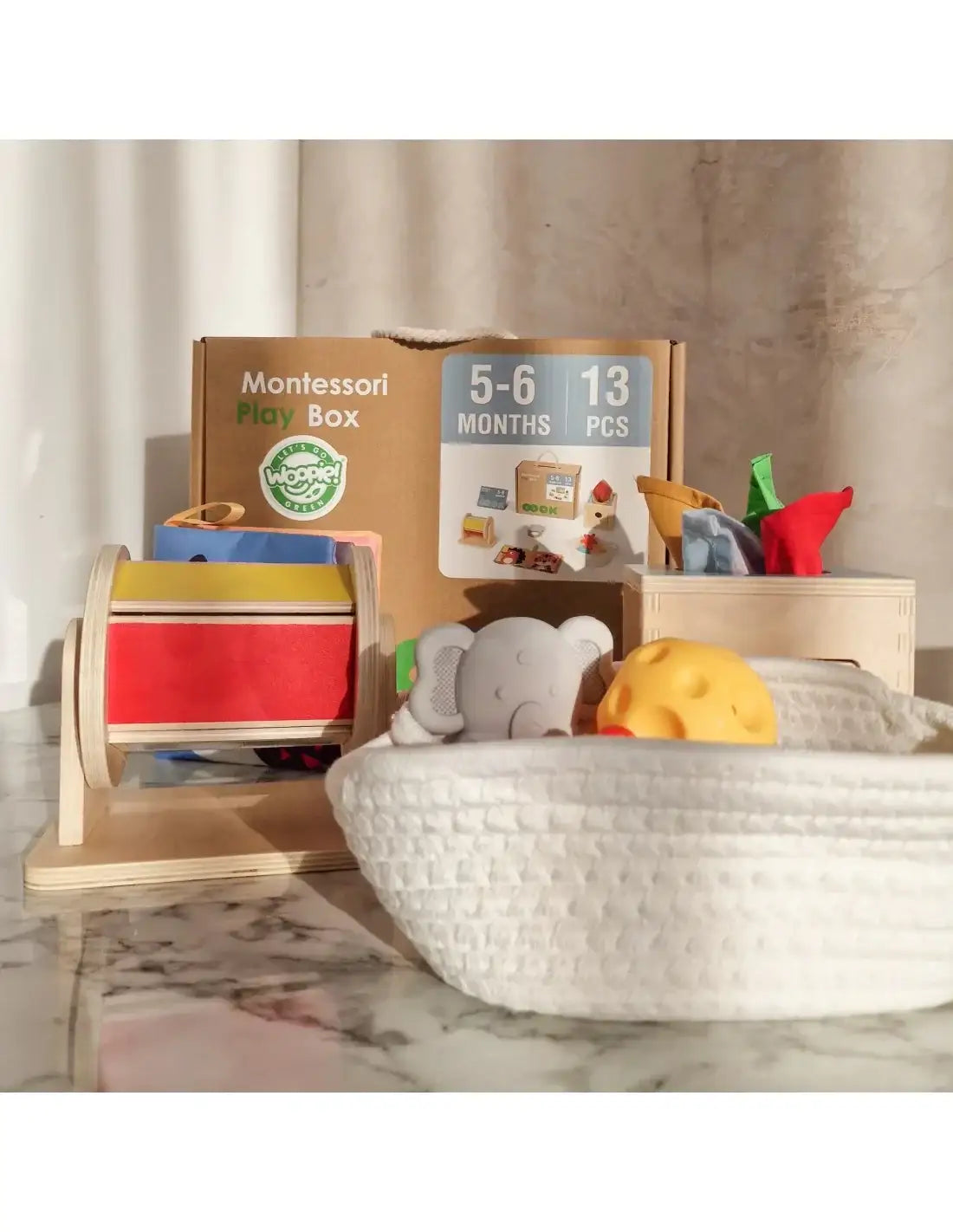 Sensoryczne pudełko Montessori dla dzieci 5-6 miesięcy - zabawki-dla-dziewczynki