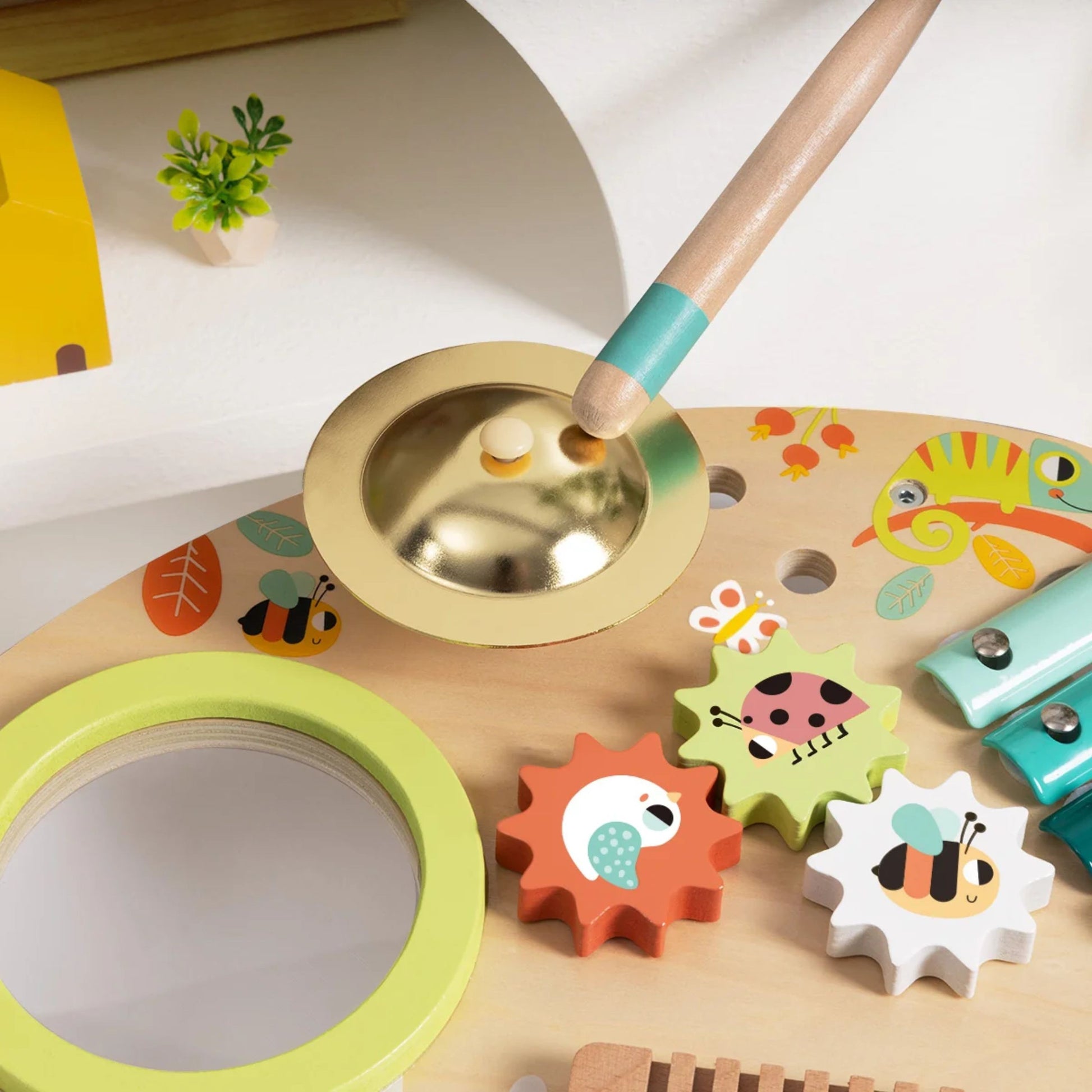 11-TOOKY TOY Wielofunkcyjny Instrument Centrum Muzyczne Ksylofon Zębatki Tarka Bębenek Talerz Pałeczki-11
