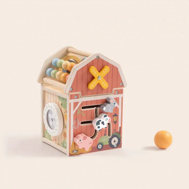 Drewniany sorter stodoła TOOKY TOY zabawka Montessori - zabawki-dla-dziewczynki