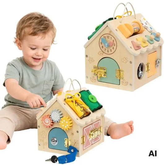 TOOKY TOY drewniany domek manipulacyjny Montessori