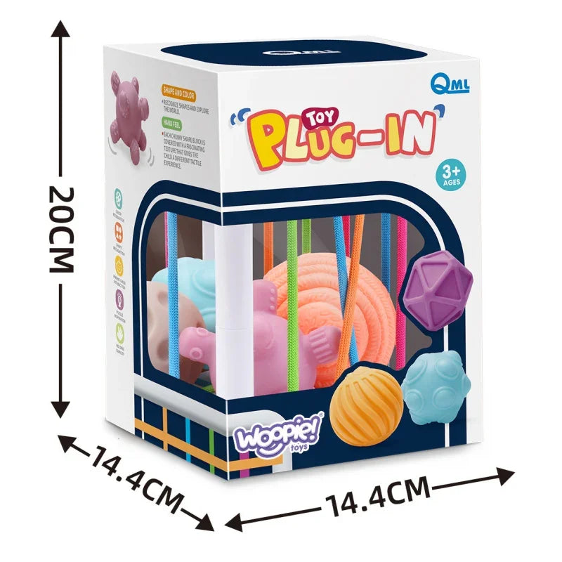 WOOPIE BABY Elastyczna Kostka Sensoryczna Sorter dla Dzieci Zwariowane Kształty 5 el. - zabawki-dla-dziewczynki
