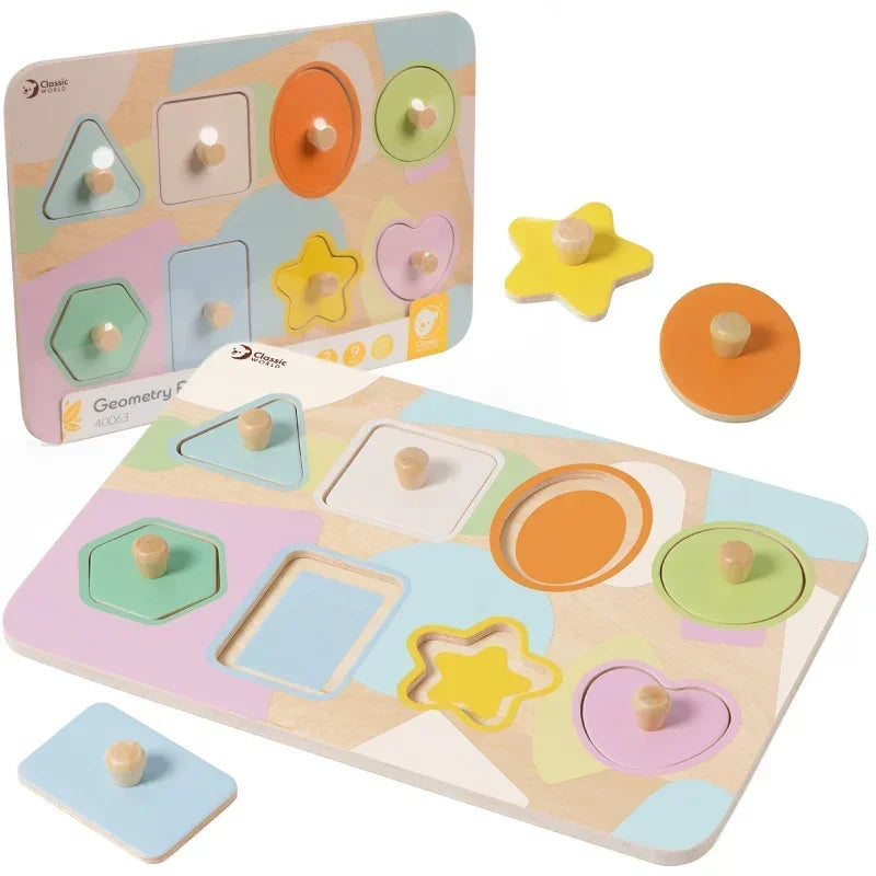 CLASSIC WORLD Układanka Puzzle Klocki Geometryczne - zabawki-dla-dziewczynki