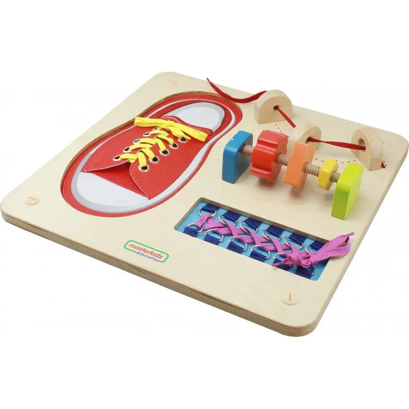 Masterkidz Montessori tablica edukacyjna do sznurowania - zabawki-dla-dziewczynki