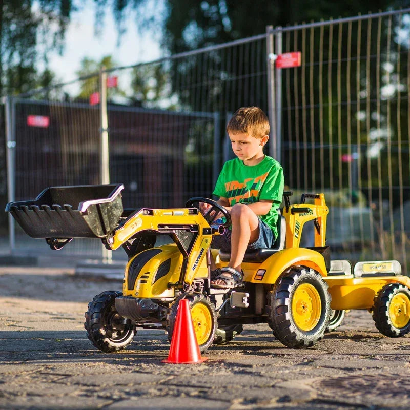 FALK Traktor KOMATSU na Pedały rozwija zdolności manualne i koordynację dziecka - zabawki-dla-dziewczynki