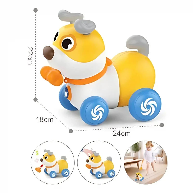 WOOPIE Interaktywny Piesek 2w1 Pchacz Szczekający 360° 6m+ - zabawki-dla-dziewczynki