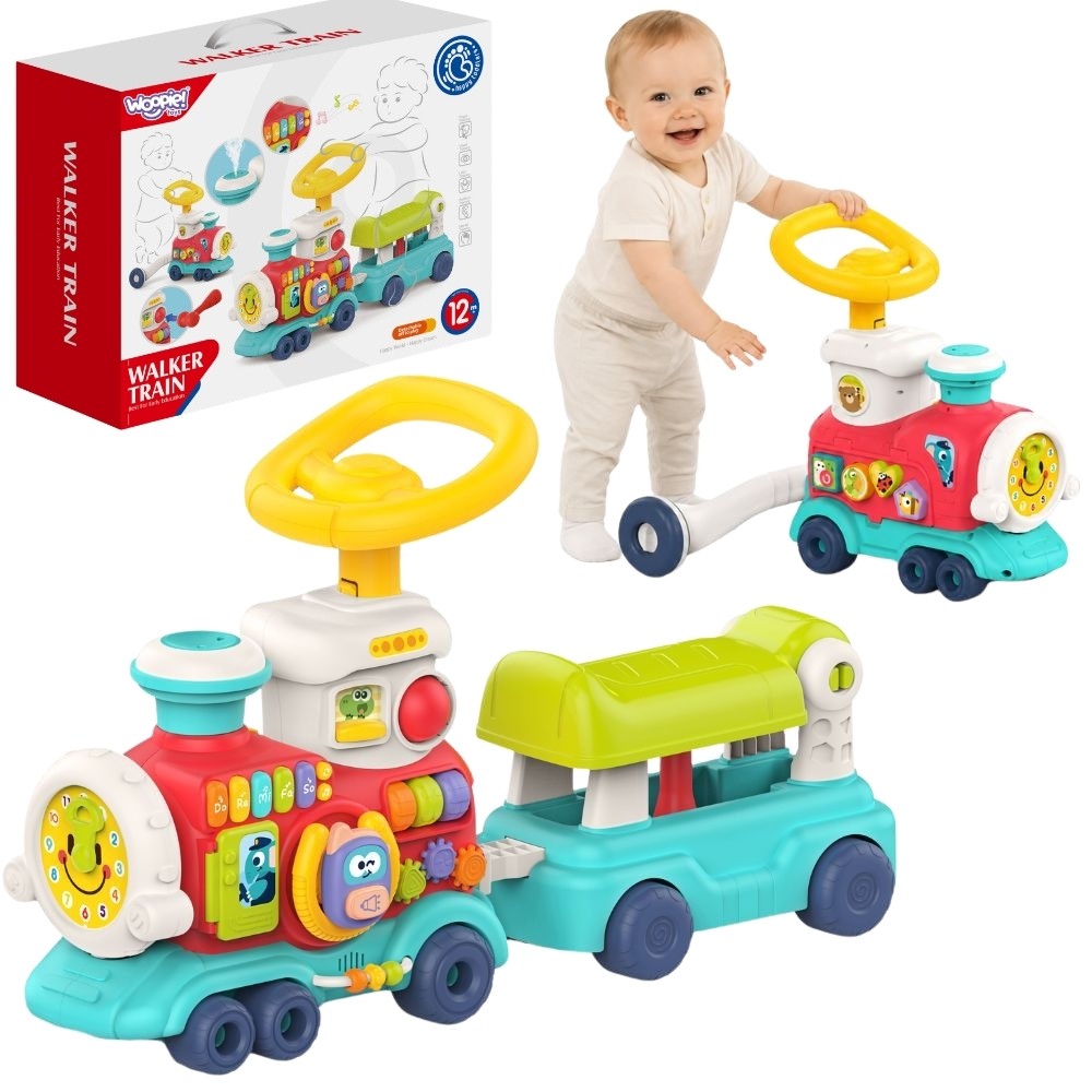 1-WOOPIE BABY Lokomotywa Pchacz Jeździk 2w1 Interaktywny Pociąg-1