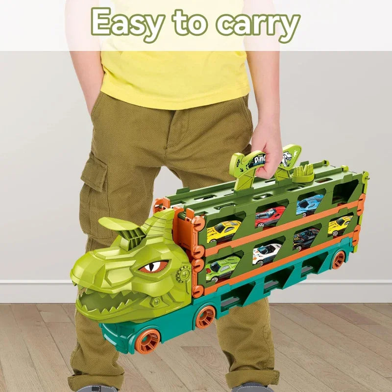 Ciężarówka Dinozaur z torem WOOPIE, zestaw dla dzieci 2,1 m  - zabawki-dla-dziewczynki